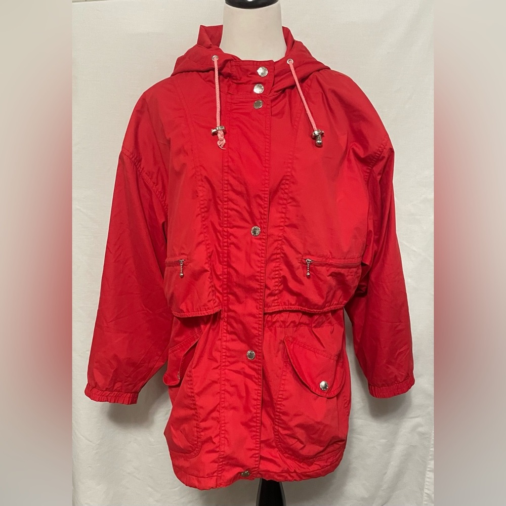Aeros Women’s Rain Jacket Coat Red Size Medium Petite